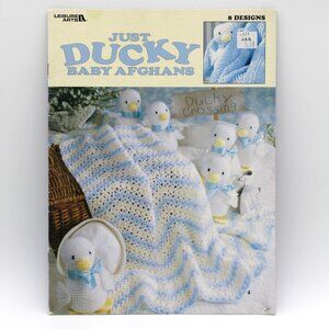 Leisure Arts Just Ducky Baby Blanket Afghans 8 Crochet Designs 3002 Vintage 1997